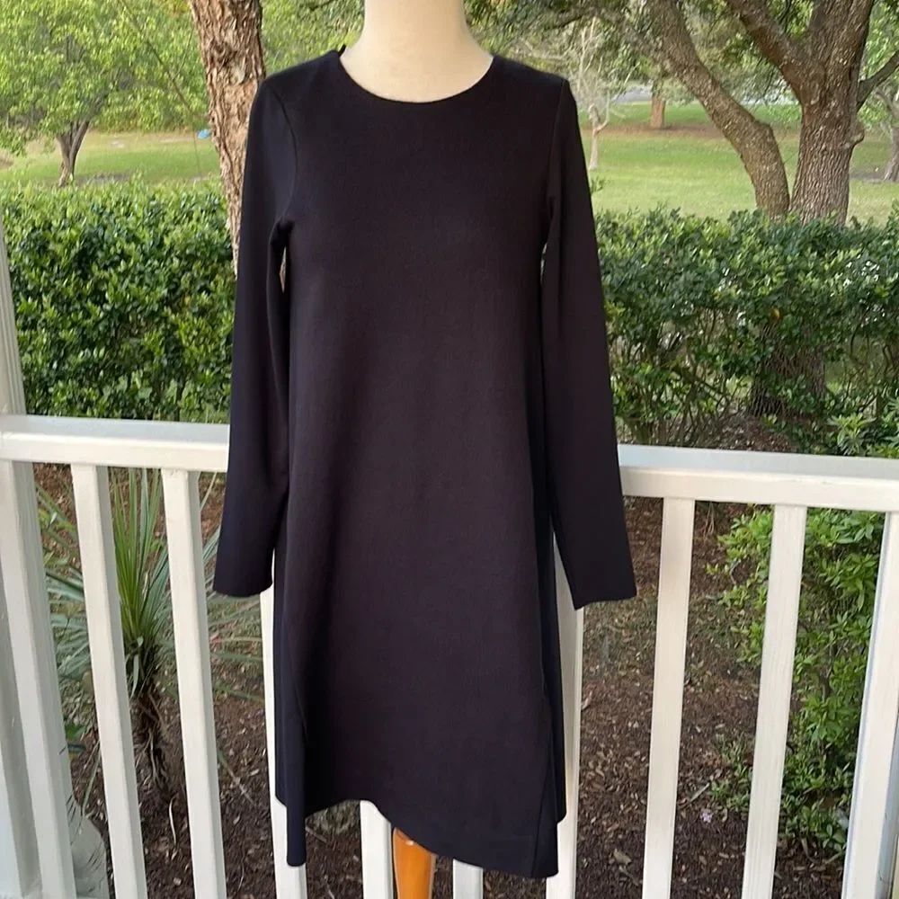COS Mixed Media Navy Dress